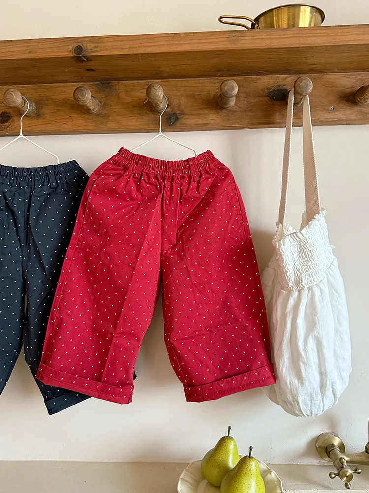 2025 Autumn New Children Loose Trousers Cotton Girls Polka Dot Casual Pants Boys Harem Pants Kids Straight Pants Baby Clothes 37 Sc1e5a4a8a4464407b673828d0b0eaeafQ