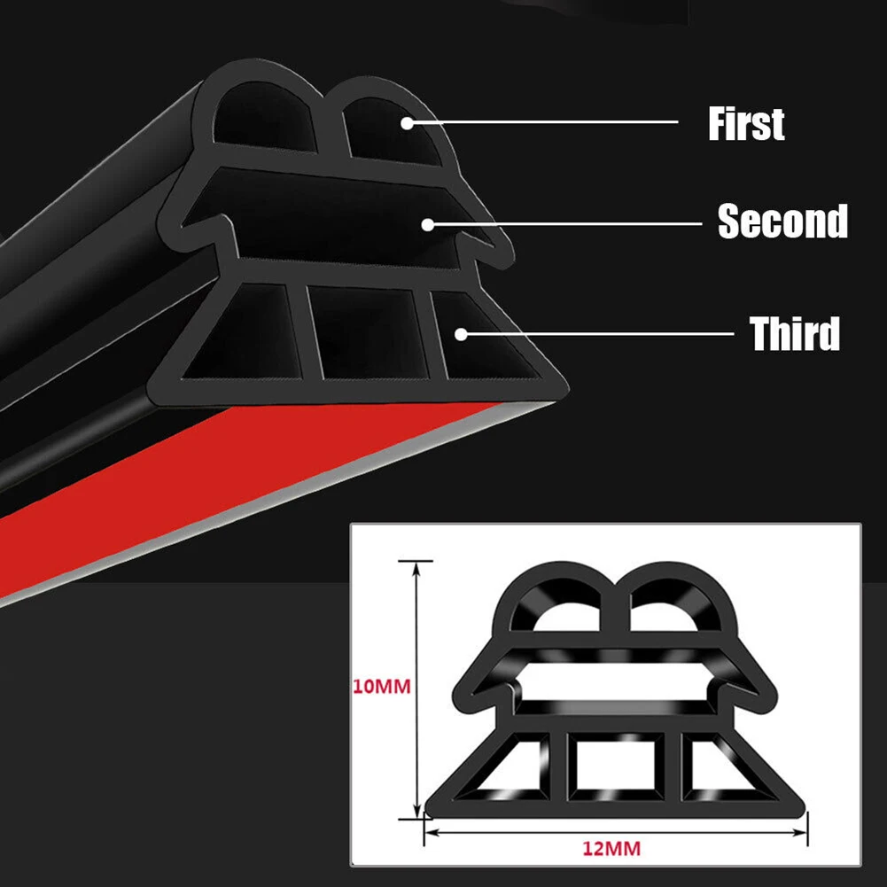 3-Layer Rubber 11mm X 9mm 1pc Black Brand New Door Seal Strips High Quality Sound Insulation Sound Insulation Weatherstrip
3-Layer Rubber 11mm X 9mm 1pc Black Brand New Door Seal Strips High Quality Sound Insulation Sound Insulation Weatherstrip