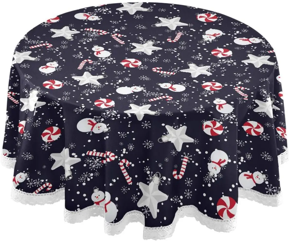 Christmas Toys and Sweets Printed Lace Round Table Cloth 60" Diameter Tablecloth for Kitchen, Dinning, Picnic, Home Decor, Party
Christmas Toys and Sweets Printed Lace Round Table Cloth 60" Diameter Tablecloth for Kitchen, Dinning, Picnic, Home Decor, Party