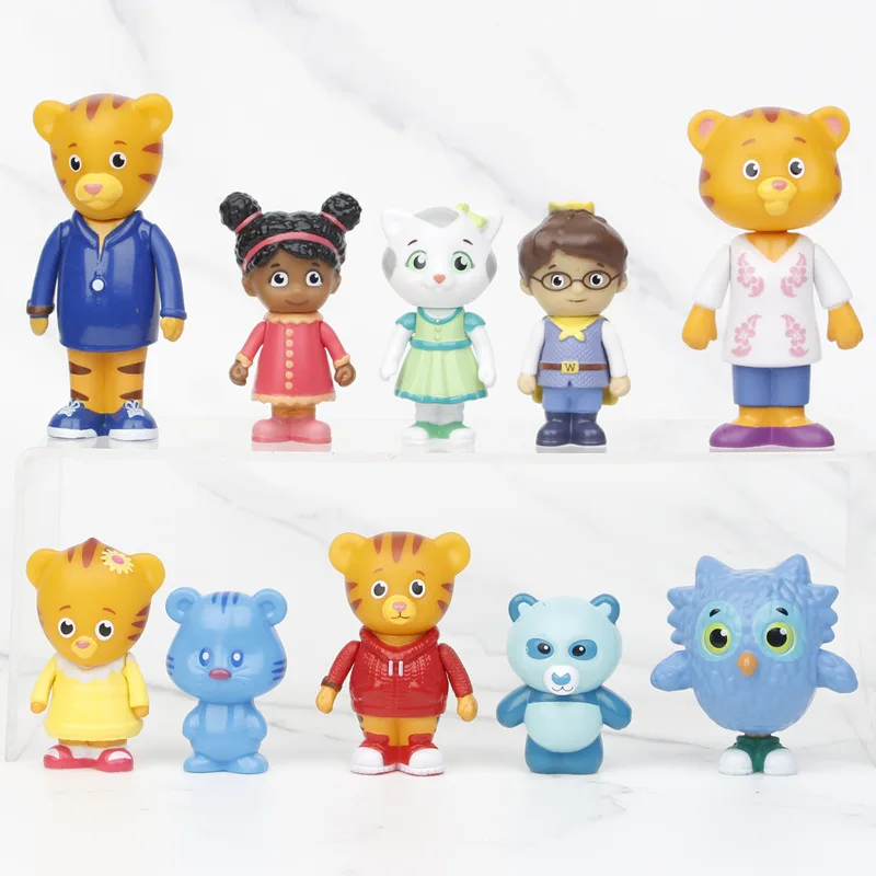 

10Pieces Daniel Tiger's Neighborhood Anime Action Figure Collection Model cartoon Toys for gift