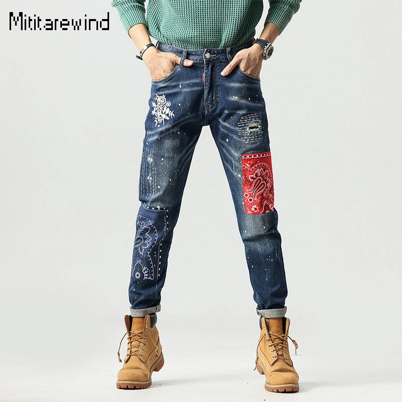 High Street Wash Ripped Jeans for Men Patch Embroidered Slim Straight Denim Pants Y2k Youth Ins Trendy Streetwear Men Trousers
High Street Wash Ripped Jeans for Men Patch Embroidered Slim Straight Denim Pants Y2k Youth Ins Trendy Streetwear Men Trousers