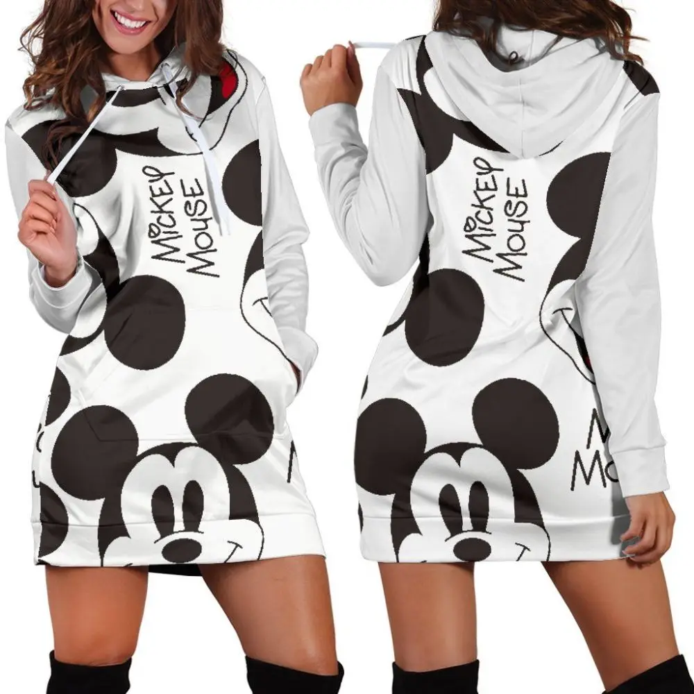 

Disney Mickey Mouse Women's Hoodie Dress Sweater Dress Sweatshirt Dress 3d All Over Print For Women Hoodie