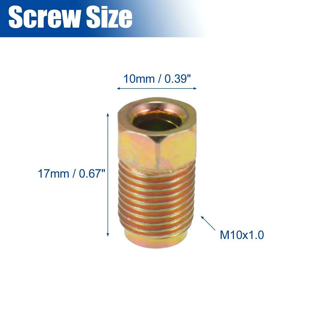 10pcs/Set Kits Car Nuts 17x10mm ATVs Brake Line Brass Universal Bronze Tone For Cars M10x1.0 SUV Threads Trucks
10pcs/Set Kits Car Nuts 17x10mm ATVs Brake Line Brass Universal Bronze Tone For Cars M10x1.0 SUV Threads Trucks