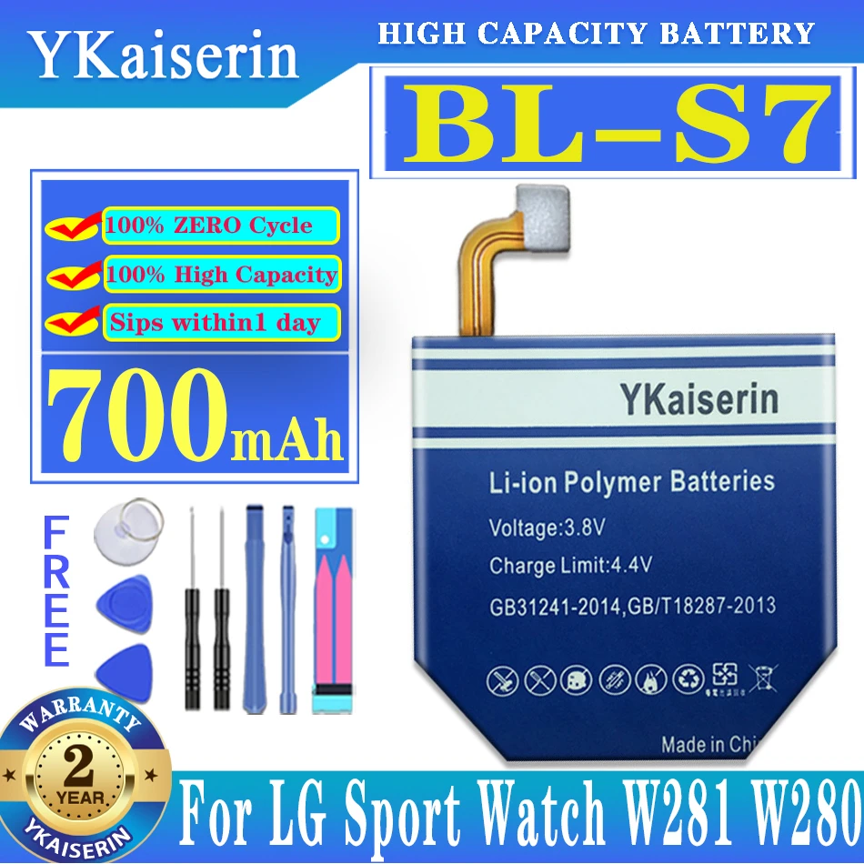 

YKaiserin BL-S7 BL S7 Watch Battery For LG Watch Sport W281 W280 W280A AT&T Smartwatch Genuine Replacement Watch Battery 700mAh