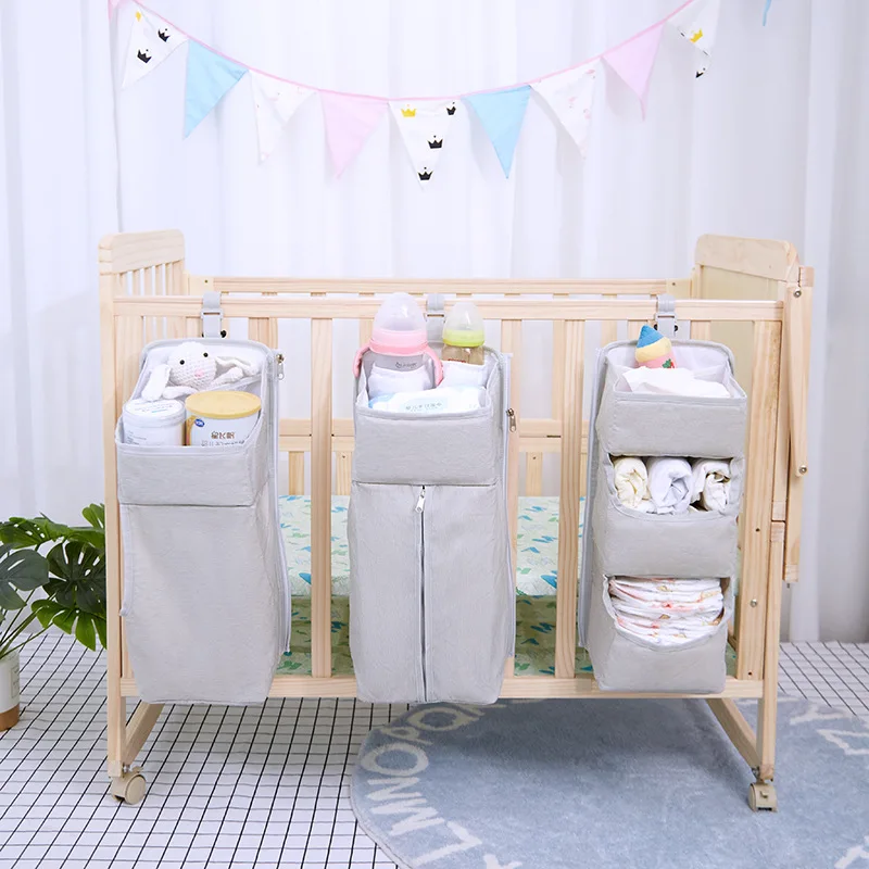 Premium 3-in-1 Hanging Crib Organizer with Storage Pockets | HavF Beauty Crib organizer Hanging crib organizer Baby diaper storage organizer Nursery hanging organizer Crib diaper caddy