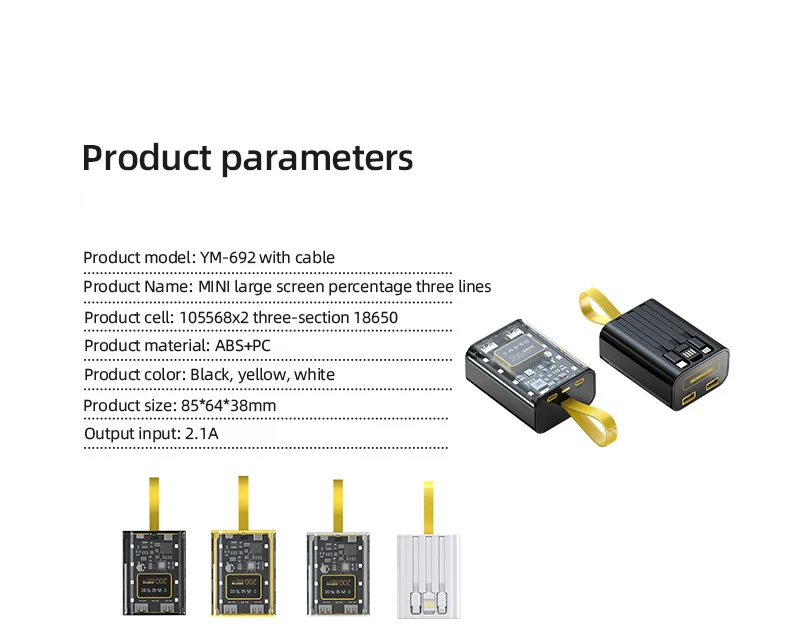 New Trend Product Punk Transparent Hang Power Station with Type-C Lighting USB Cable 10W LED 20000mAh Power Banks 10 Mallzona Sc1eac376ccd24c158bc060830b11251d1 New Trend Product Punk Transparent Hang Power Station with Type-C Lighting USB Cable 10W LED 20000mAh Power Banks Mallzona
