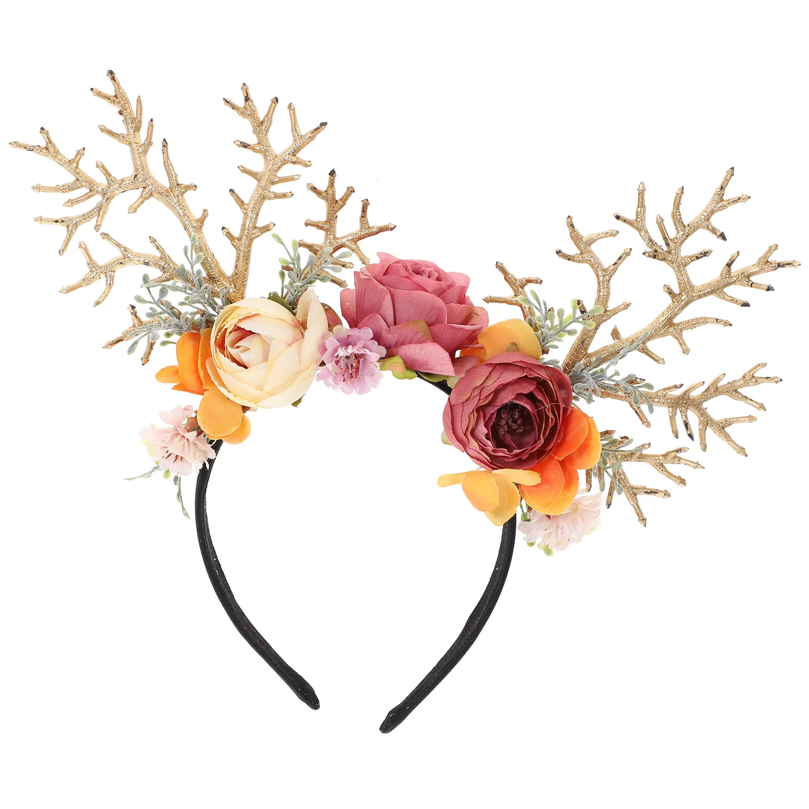 

Christmas Headbands Antlers Flower Party Supplies Holiday Headdress Hair Accessories for Festival Party New Year Halloween