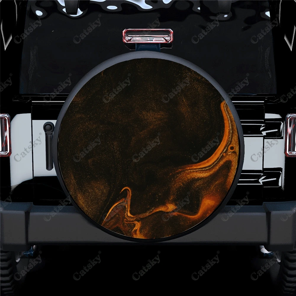 

Чехол для запасных шин с абстрактным оранжевым принтом, водонепроницаемый протектор для колес автомобиля, грузовика, внедорожника, прицепа, Rv 14-17 дюймов