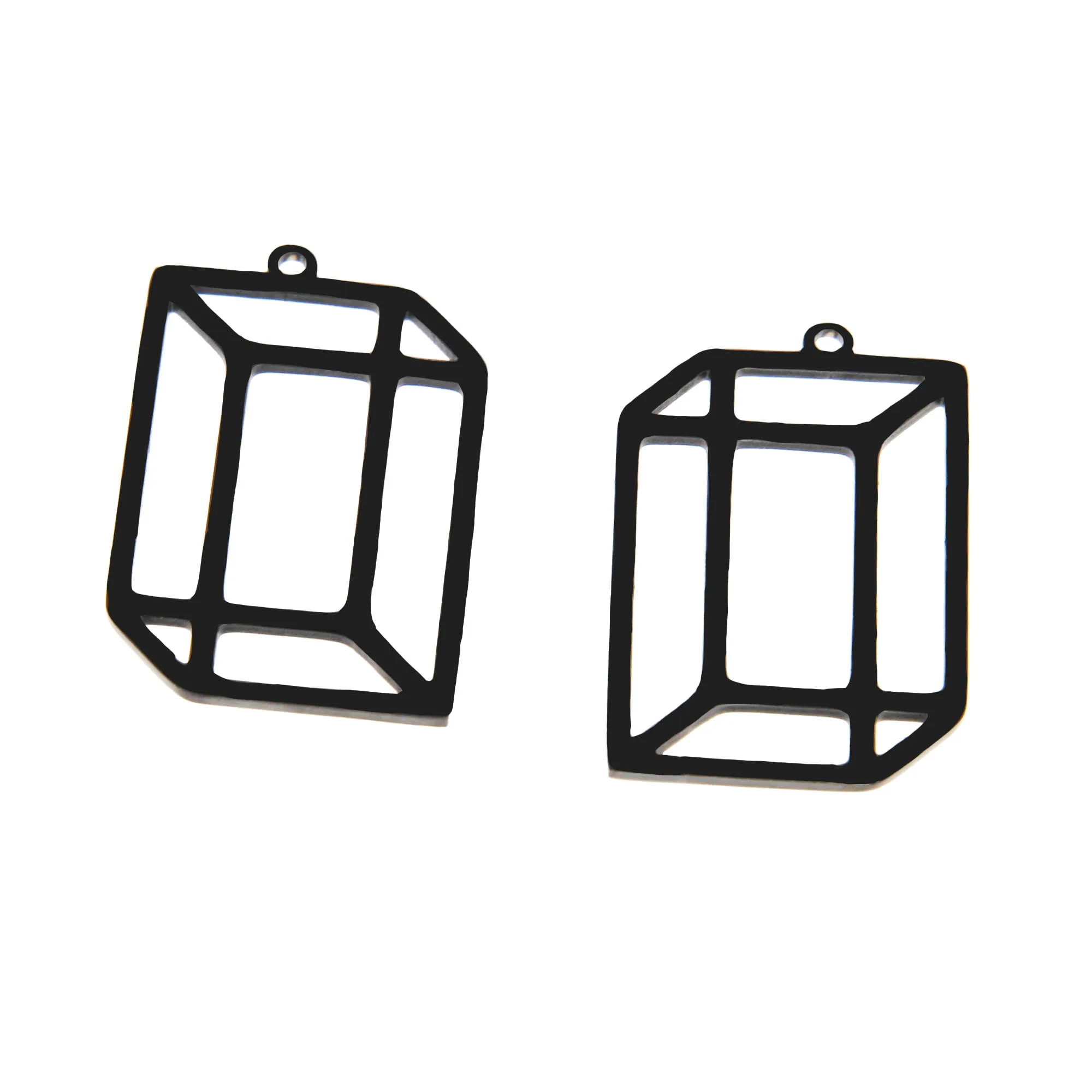 

5Pieces/lot Rectangle Charm Stainless Steel Black Geometry Pendant for Diy Earring Necklace Jewelry Making 32*20mm