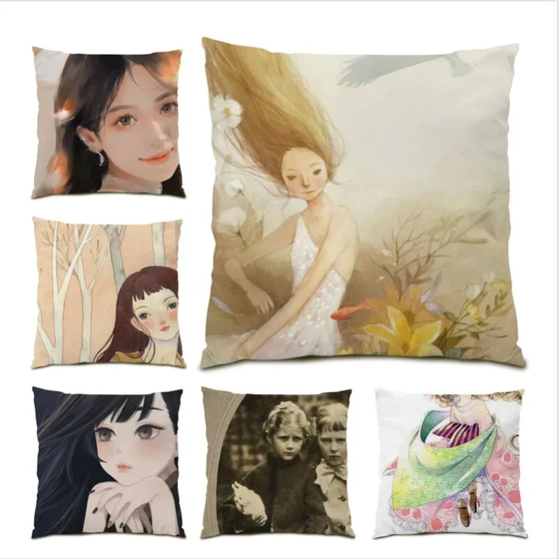 Cartoon Girl 45x45 Pillow Case Cartoon Decoration Home Living Room Decoration Poster Cushion Cover Polyester Linen Gift E1060
Cartoon Girl 45x45 Pillow Case Cartoon Decoration Home Living Room Decoration Poster Cushion Cover Polyester Linen Gift E1060
