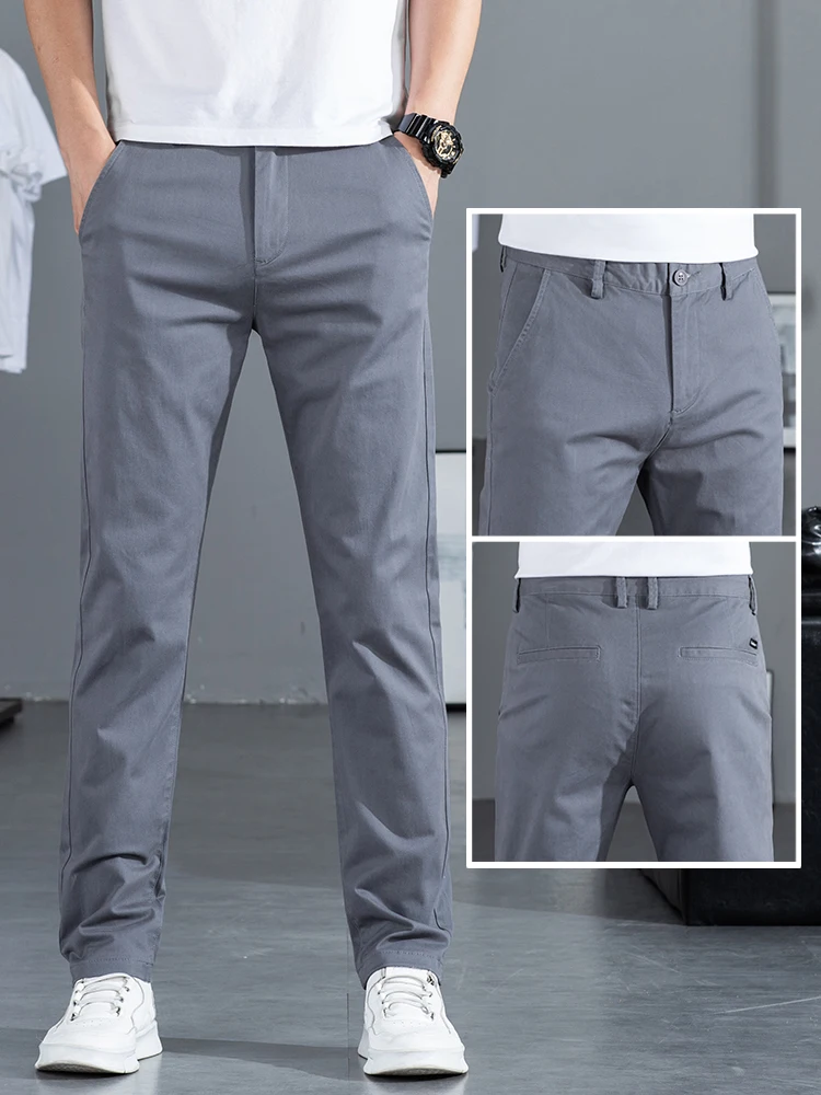Spring and autumn season slim fit straight tube elastic loose tube pure cotton versatile suit pants for men's long pants 5638
Spring and autumn season slim fit straight tube elastic loose tube pure cotton versatile suit pants for men's long pants 5638