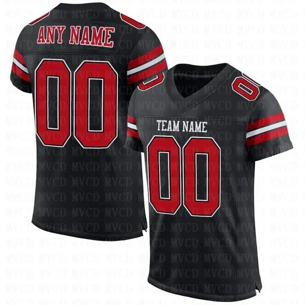 Custom Black Red-White Mesh Authentic Football Men Personlized Football Short Sleeves Athletic Tee Shirts Unisex Top streetwear
Custom Black Red-White Mesh Authentic Football Men Personlized Football Short Sleeves Athletic Tee Shirts Unisex Top streetwear