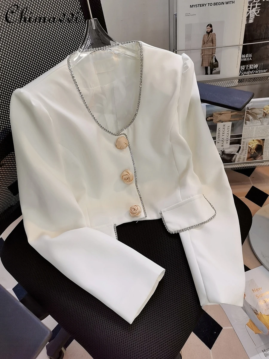 Suit Jacket for Women 2022 Spring Clothes New Exquisite Rhinestone Puff Sleeve Three-Dimensional Flower Long Sleeve Short Blazer
Suit Jacket for Women 2022 Spring Clothes New Exquisite Rhinestone Puff Sleeve Three-Dimensional Flower Long Sleeve Short Blazer