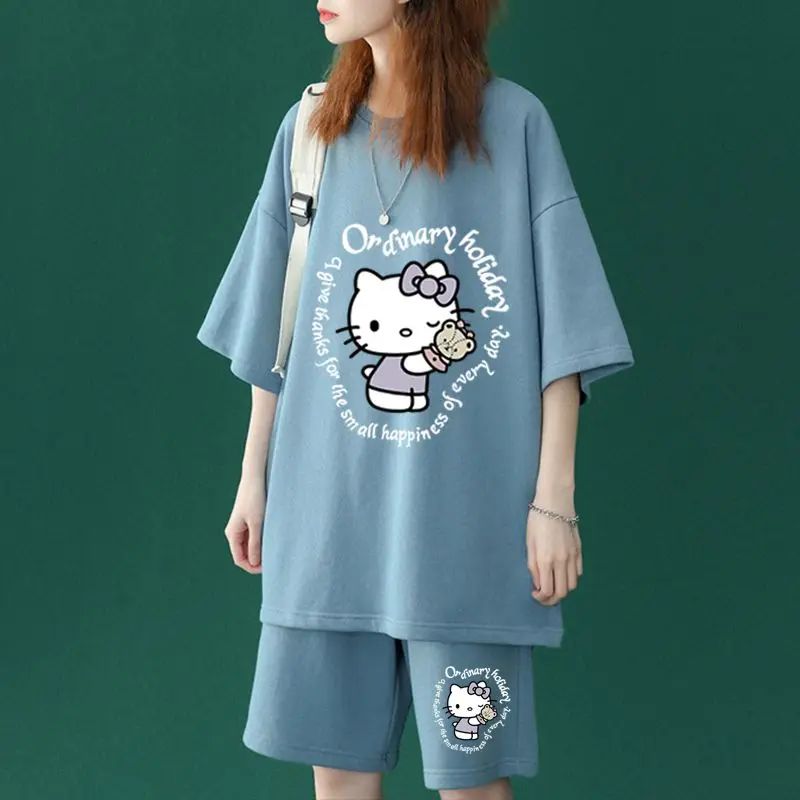 Sweet Hello Kitty Kawaii Sanrio Anime Printed Fat Leisure Sports Shirt Cute Cartoon Short Sleeve Clothing Gifts for Girls
Sweet Hello Kitty Kawaii Sanrio Anime Printed Fat Leisure Sports Shirt Cute Cartoon Short Sleeve Clothing Gifts for Girls