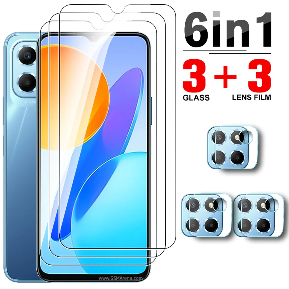 

6-in-1 Tempered Glass For Honor X6 X6s 4G Camera Lens Screen Protector HonorX6 Honer X 6 S 6X Honar Honor X6s 6.5Inch Glass Film