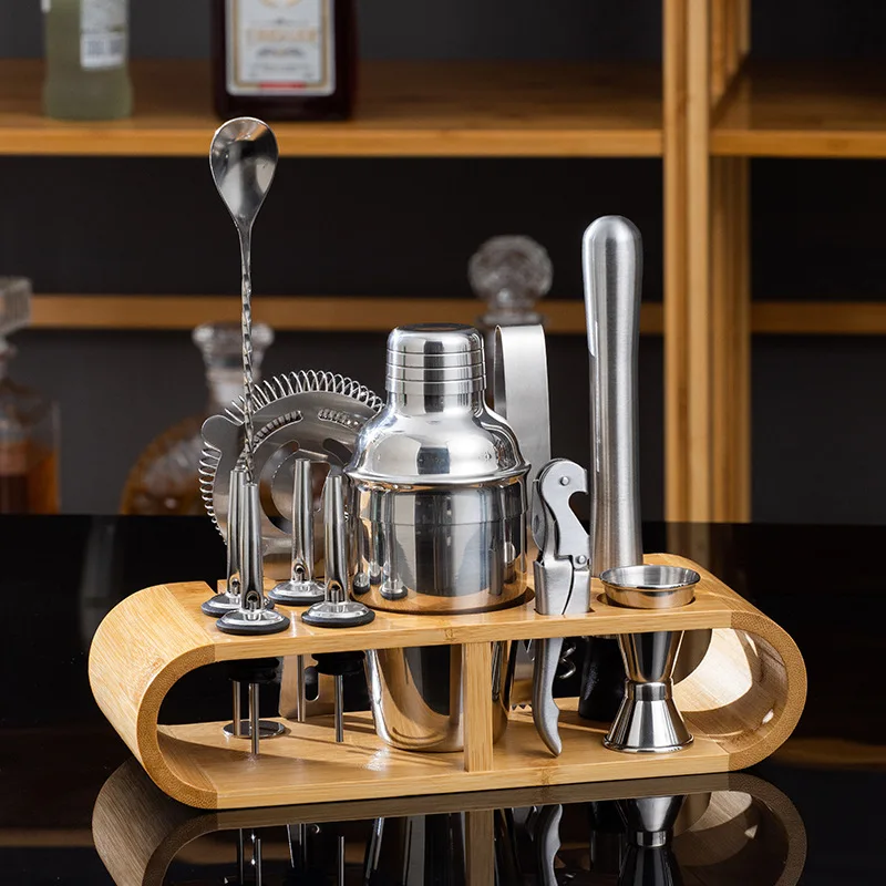 350ml 550ml 750ml Stainless Steel Cocktail Shaker Cup Bartender Tool Set With Bamboo Base
350ml 550ml 750ml Stainless Steel Cocktail Shaker Cup Bartender Tool Set With Bamboo Base