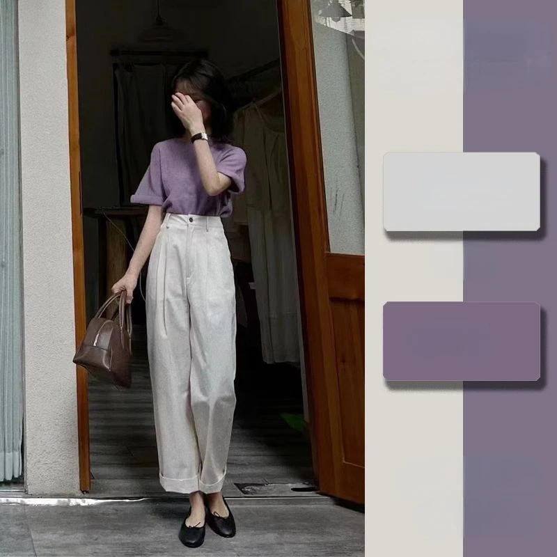 Set Female 2023 New Short-sleeved T-shirt Loose Thin Workwear Broad-legged Pants Two-piece Tide
Set Female 2023 New Short-sleeved T-shirt Loose Thin Workwear Broad-legged Pants Two-piece Tide