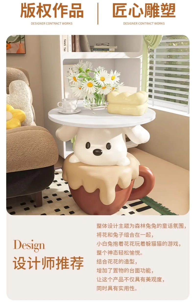 Ins Style Cartoon Teacup Dog Next To Sofa Bedside Table Living Room TV Cabinet Shelf Floor-standing Ornaments Home Decoration Ins Style Cartoon Teacup Dog Next To Sofa Bedside Table Living Room TV Cabinet Shelf Floor-standing Ornaments Home Decoration