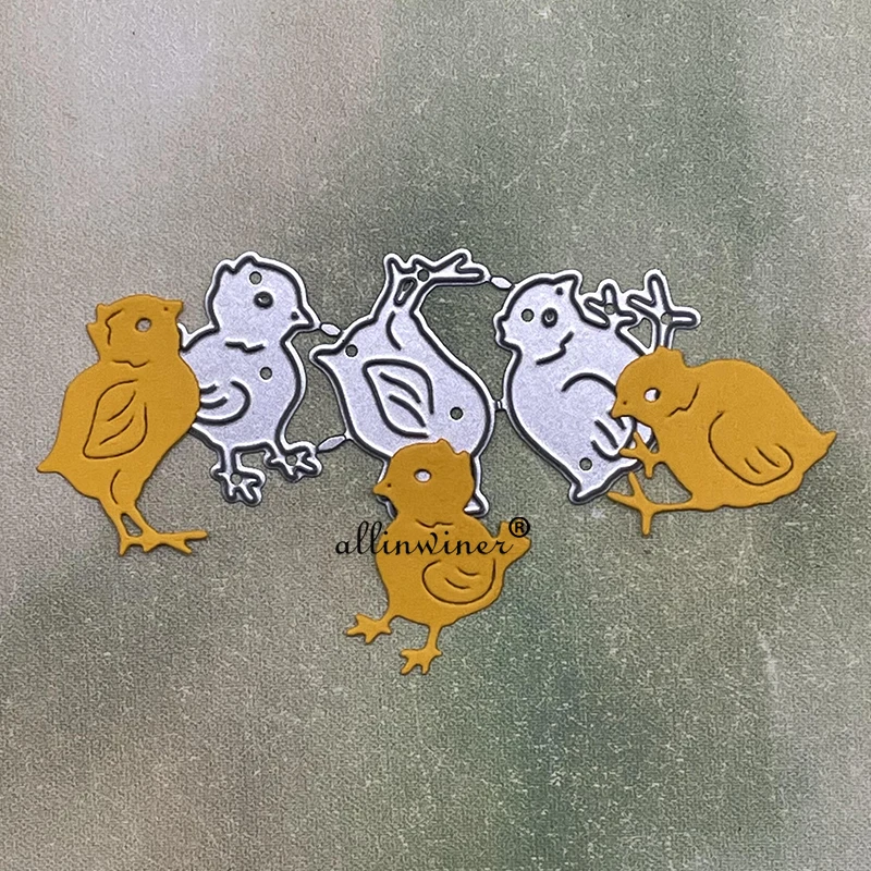 Металлические штампы с тремя маленькими цыплятами, трафареты для высечки для «сделай сам», скрапбукинга, альбома, бумаги, тиснения 
Металлические штампы с тремя маленькими цыплятами, трафареты для высечки для «сделай сам», скрапбукинга, альбома, бумаги, тиснения