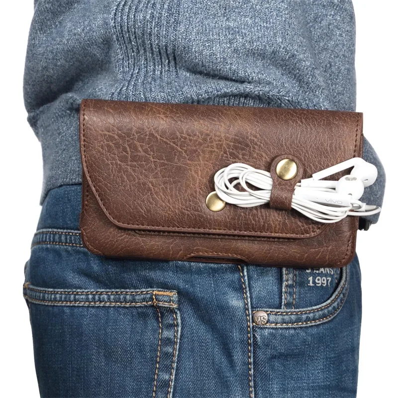

Phone Leather Pouch For Huawei Nova Y91 Y71 Y61 Y90 Y70 Plus Waist Belt Bag For Enjoy 60 Pro 60X 50z 10 20 Plus Card Wallet Case