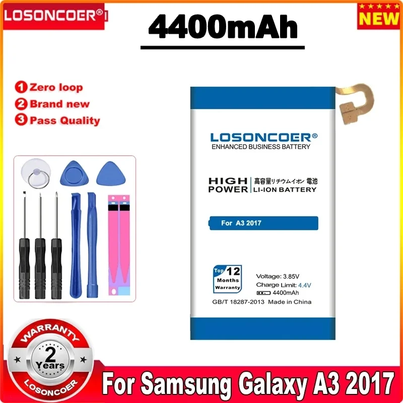 LOSONCOER 4400mAh Battery For Samsung Galaxy A3 2017 A320F EB-BA320ABE Mobile Phone +Free Tools in stock
LOSONCOER 4400mAh Battery For Samsung Galaxy A3 2017 A320F EB-BA320ABE Mobile Phone +Free Tools in stock