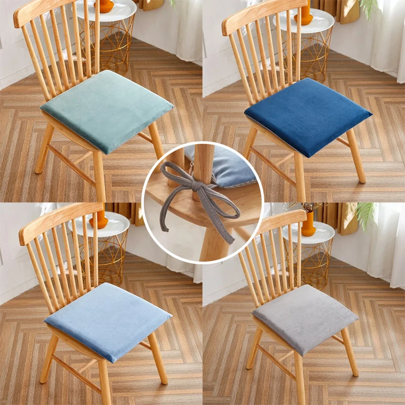 

1PC Comfortable Thicken Soft Cushion Square Home Dining Chair Mat Four Seasons Office Classroom Chair Cushion Non-slip Stool Pad