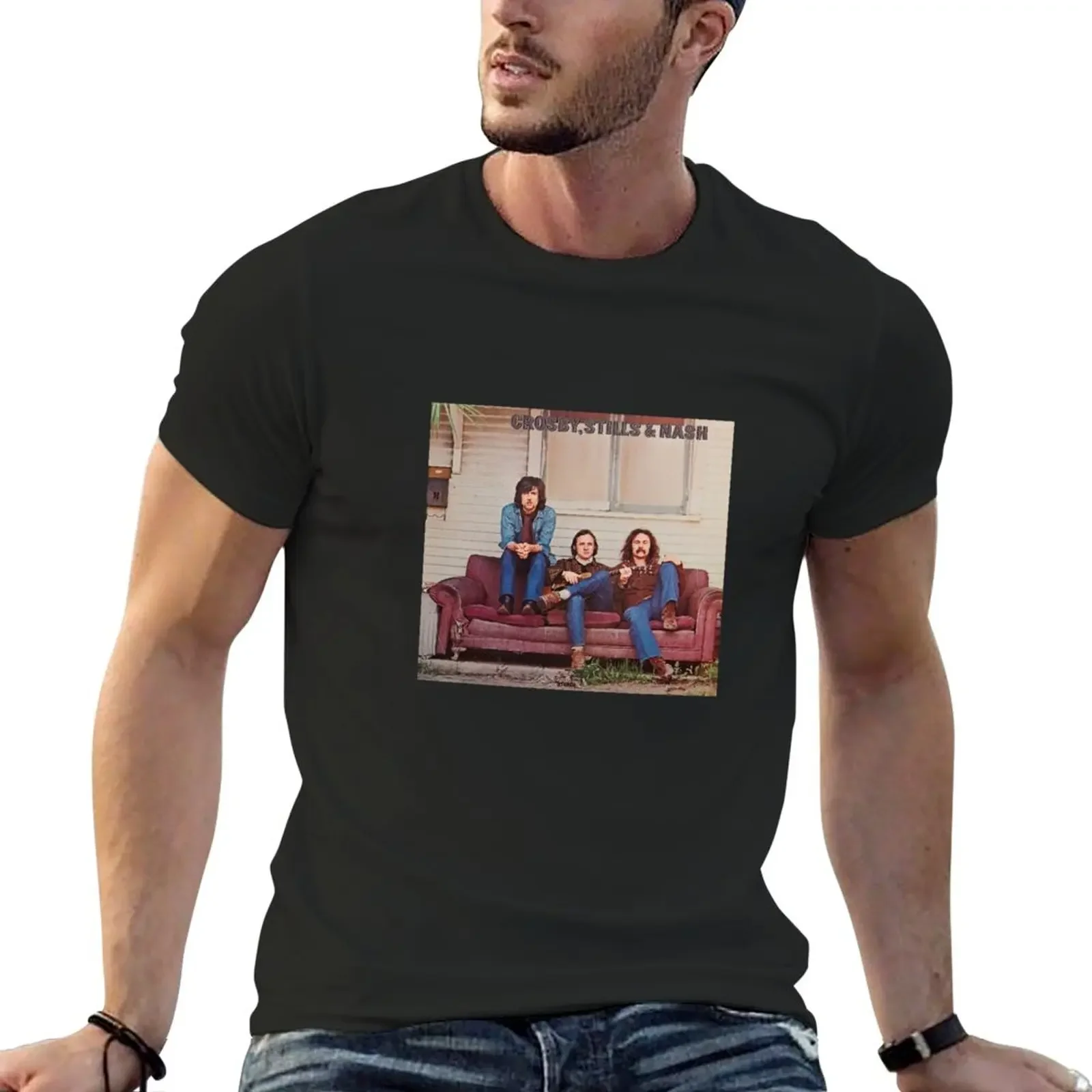 

Crosby, Stills & Nash - Crosby, Stills & Nash (1969) T-Shirt hippie clothes Blouse blacks mens graphic t-shirts big and tall