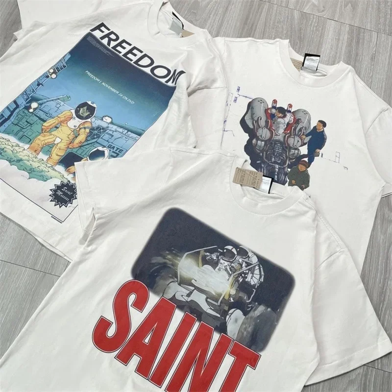 Футболки 24ss в стиле Saint футболка с Майклом для мужчин и женщин, тенниски в стиле оверсайз из чистого хлопка, белого цвета, 1:1
Футболки 24ss в стиле Saint футболка с Майклом для мужчин и женщин, тенниски в стиле оверсайз из чистого хлопка, белого цвета, 1:1