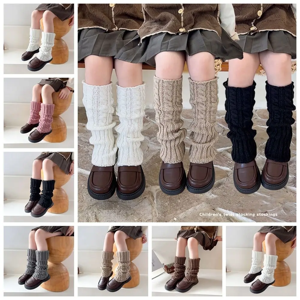 

Japanese Style Children's Twist Leg Warmers Sweet JK Harajuku Ballet Guards Socks Woolen Foot Cover Leg Socks Girls