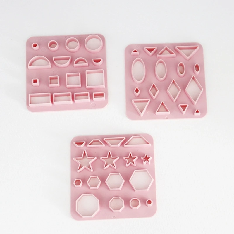 

Large Size and Small Size Clay Polymer Plastic Earring Mold Clay Cutting Diy Basic Geometry Soft Pottery Earring Mold