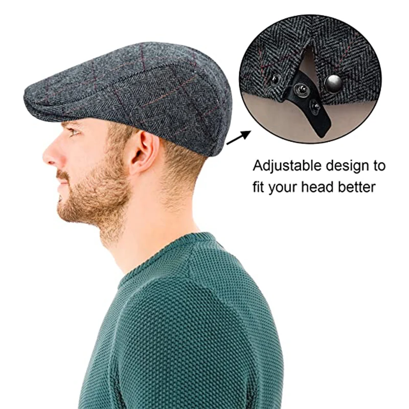 Fashion Hat For Men Beret Unisex Celebrity Caps Vintage Tweed Peaky