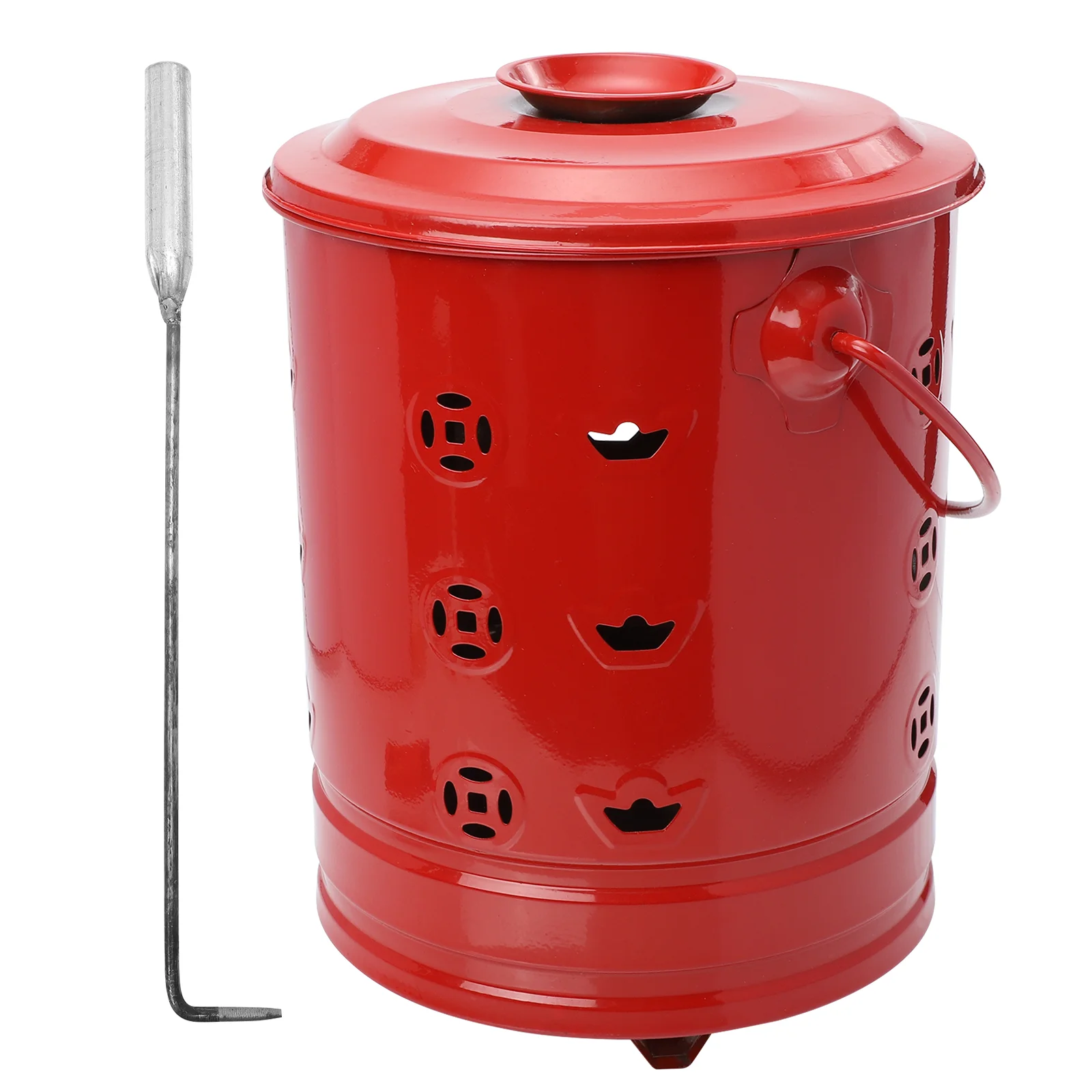 1 Set Durable Paper Money Incinerator Burning Bucket with Hook | Дом и сад