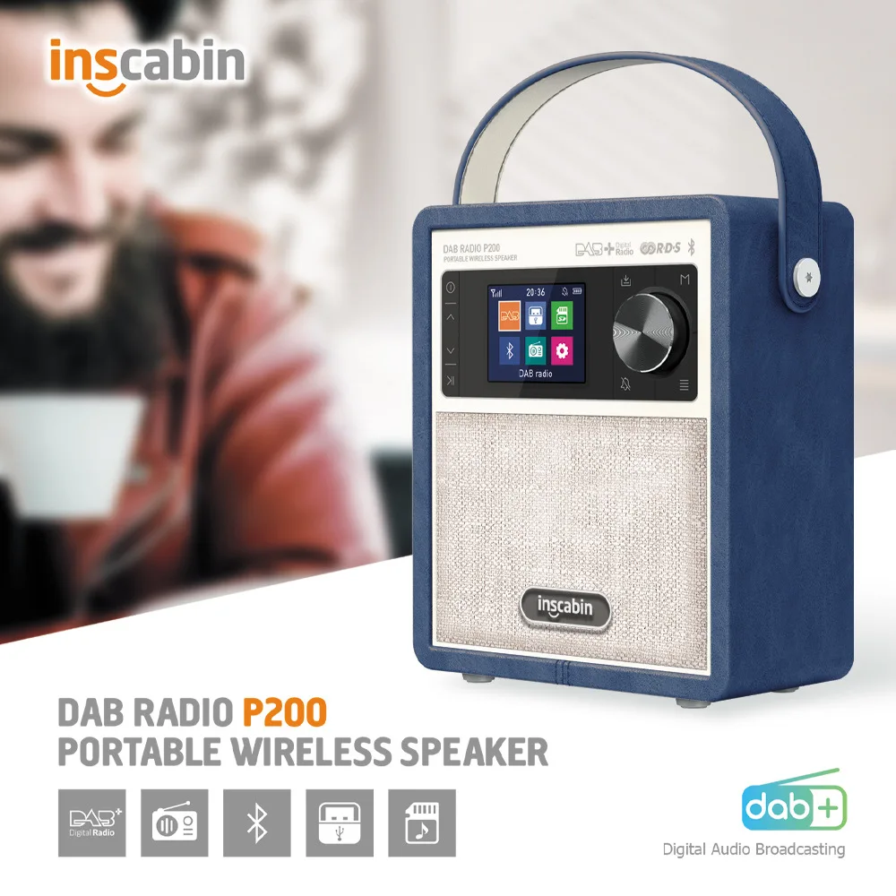 

HIFI Wireless Bluetooth Speakers Powerful Subwoofer Outdoor Portable DAB Digital Radio+FM Radio Home Theater with Alarm Clock