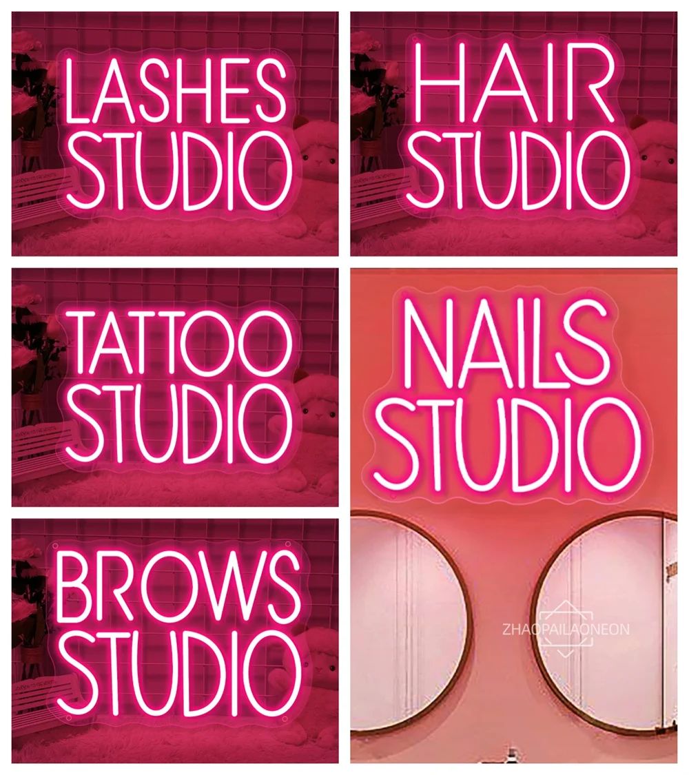 Nails Studio Neon Led Sign Lashes Studio Decoration Neon Light Sign Hair Brows Tattoo Studio Light Up Sign Wall Hanging LED Lamp
Nails Studio Neon Led Sign Lashes Studio Decoration Neon Light Sign Hair Brows Tattoo Studio Light Up Sign Wall Hanging LED Lamp