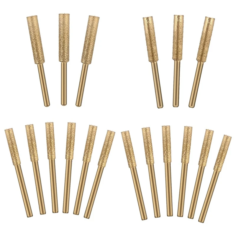 18 шт. Алмазная точилка для бензопилы, 3 размера, точильные колеса, пилка для цепной пилы, камень для цепной пилы, ювелирные изделия, дерево