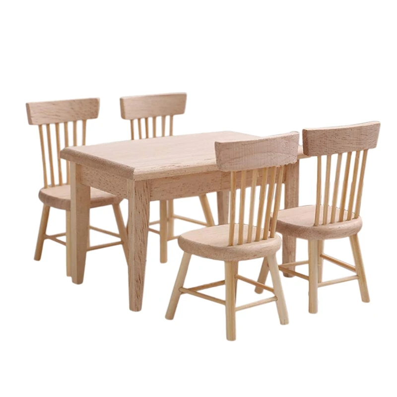 1/12 Wooden Dollhouse Furniture Of Table & Chair Set, Miniature Dollhouse Accessories Of Dining Room Accessory
1/12 Wooden Dollhouse Furniture Of Table & Chair Set, Miniature Dollhouse Accessories Of Dining Room Accessory