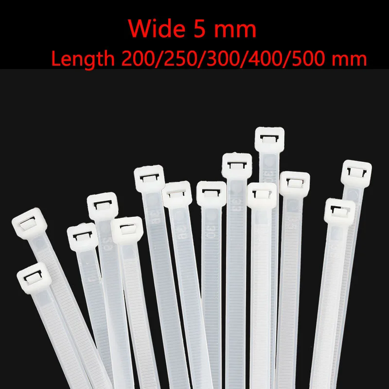 Self-locking Plastic Nylon Cable tie White Cable Tie Fastening Ring Industrial Cable Tie Cable Tie Set Wide 5 mm x 200 - 500 mm
Self-locking Plastic Nylon Cable tie White Cable Tie Fastening Ring Industrial Cable Tie Cable Tie Set Wide 5 mm x 200 - 500 mm