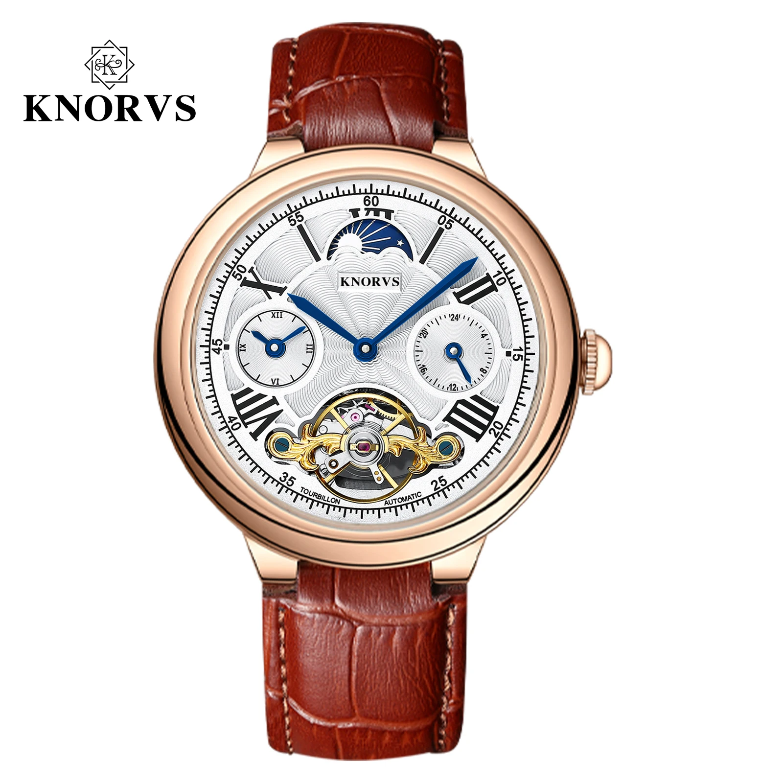 KNORVS Brand Mens Mechanical Watches Automatic Watch Luxury Fashion Waterproof Moon Phase Business Wrist Watch Relogio Masculino
KNORVS Brand Mens Mechanical Watches Automatic Watch Luxury Fashion Waterproof Moon Phase Business Wrist Watch Relogio Masculino