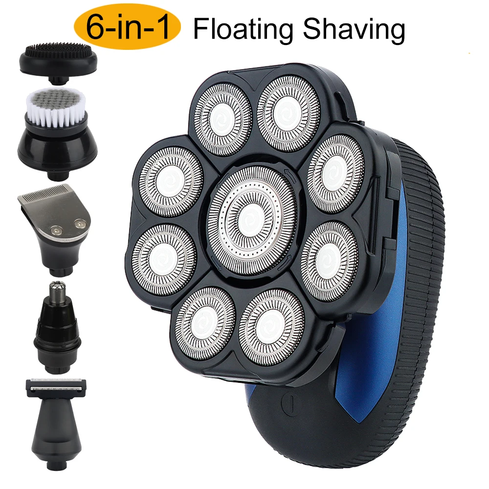 Floating Head Shaver for Bald Men Waterproof Electric Razor for Men with Nose Hair Trimmer Wet/Dry Grooming Shaving Machines
Floating Head Shaver for Bald Men Waterproof Electric Razor for Men with Nose Hair Trimmer Wet/Dry Grooming Shaving Machines