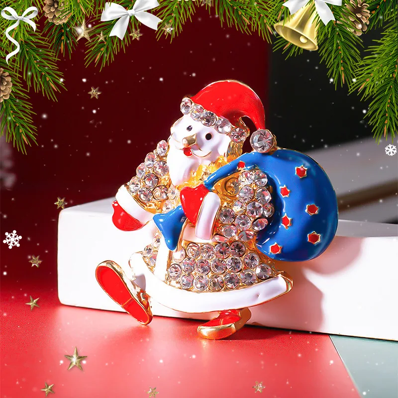 Enamel crystal gift Santa Claus brooch cute face Christmas gift alloy pin shining backpack badge suit coat sweater pin
Enamel crystal gift Santa Claus brooch cute face Christmas gift alloy pin shining backpack badge suit coat sweater pin