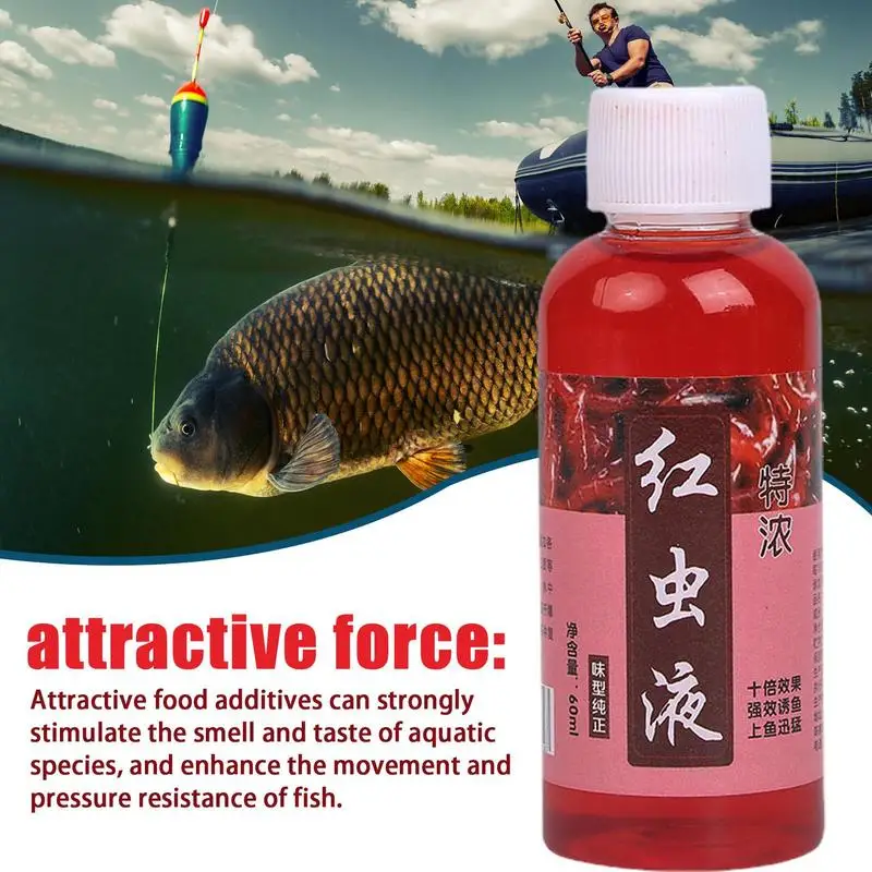 60ml Strong Fish Attractant Concentrated Red Worm Liquid Fish Bait Additive High Concentration FishBait For Trout Cod Carp Bass
60ml Strong Fish Attractant Concentrated Red Worm Liquid Fish Bait Additive High Concentration FishBait For Trout Cod Carp Bass