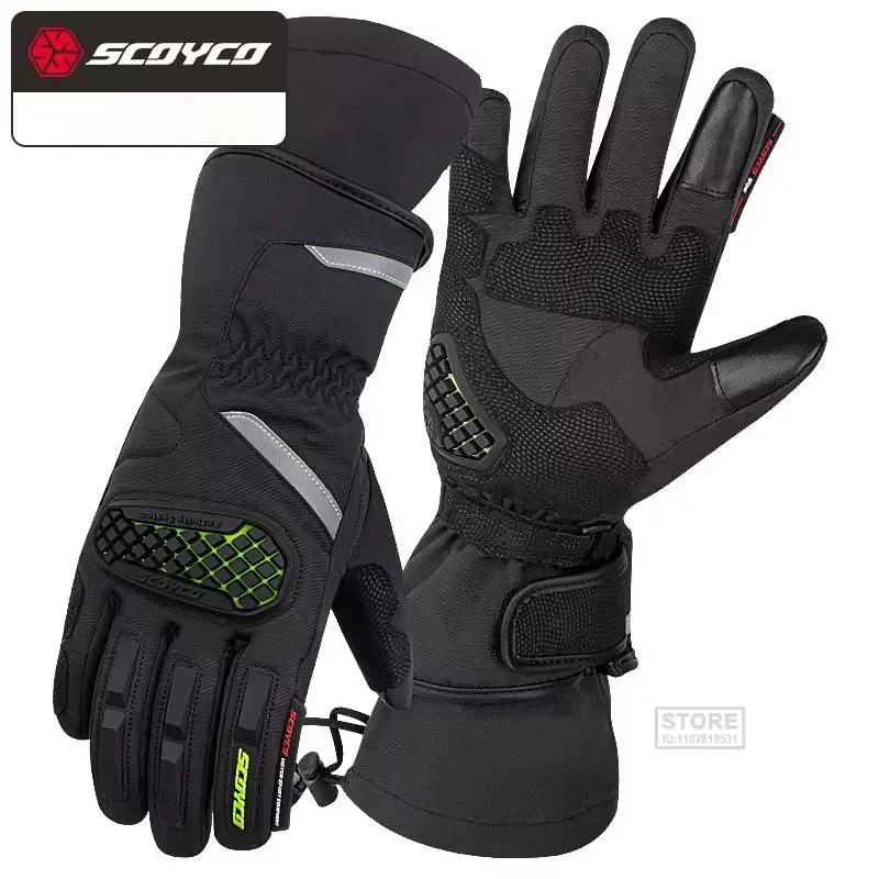 

Men‘s’ Winter Warm Waterproof SCOYCO Motocross Motorcycle Gloves Motos Guantes Guanti Moto Glove Wiper Touch Screen Reflective