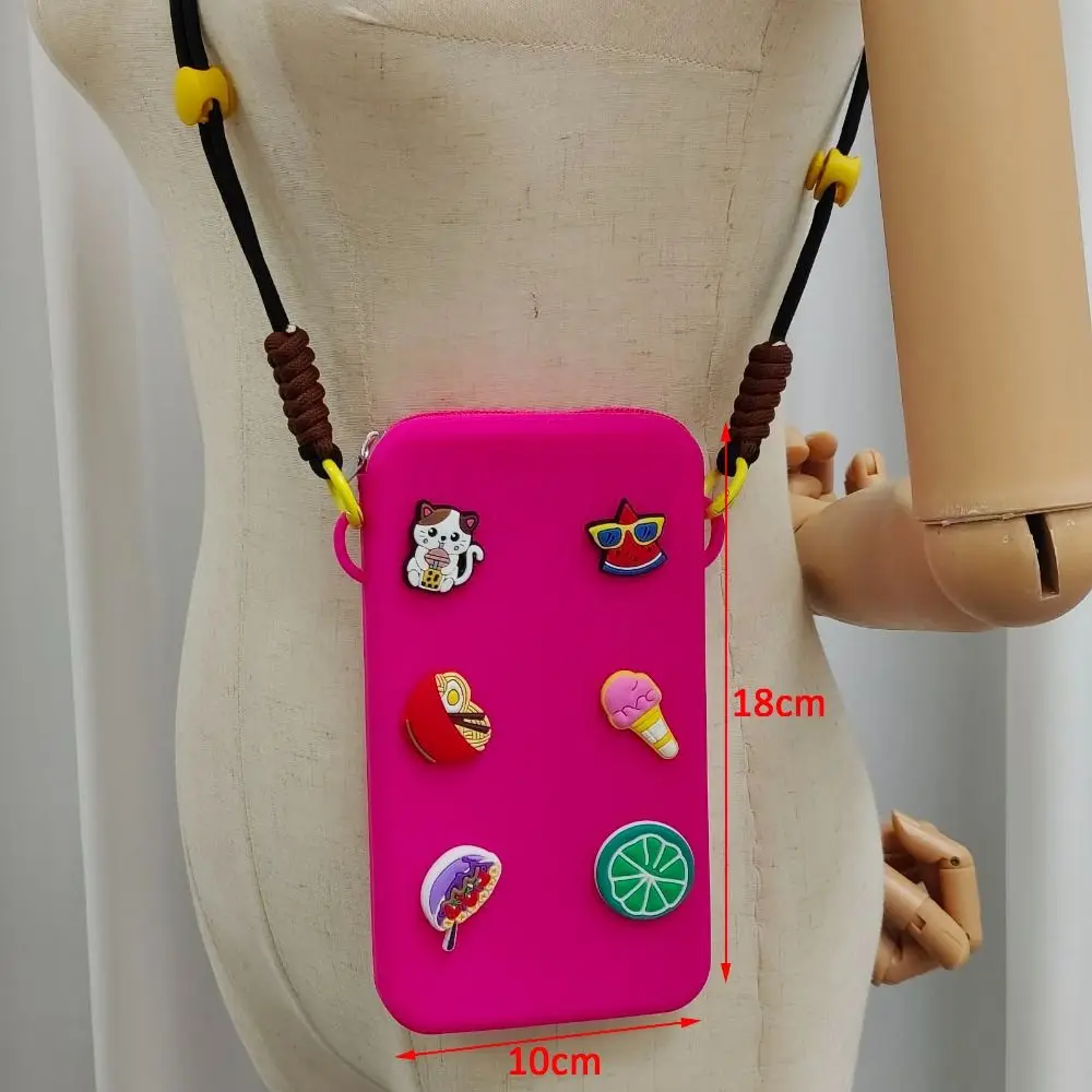 Cute Silicone Crossbody Bag Waterproof Zipper Travel Phone Bag Solid Color Large Capacity Coin Purse Cute Silicone Crossbody Bag Waterproof Zipper Travel Phone Bag Solid Color Large Capacity Coin Purse