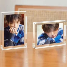 Acrylic Photo Frame Kpop Idol Photocard Hold Clear Picture Frame Mini Card Collect Book Photo Display Stand Desktop Decoration