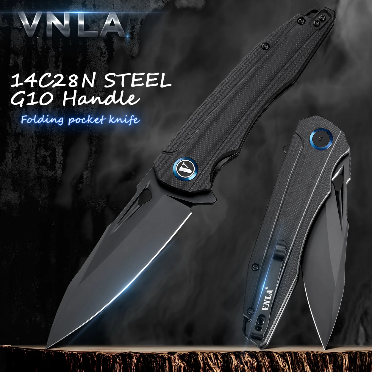 

Складной карманный нож VNLA с ручкой G10 и лезвием 14C28N