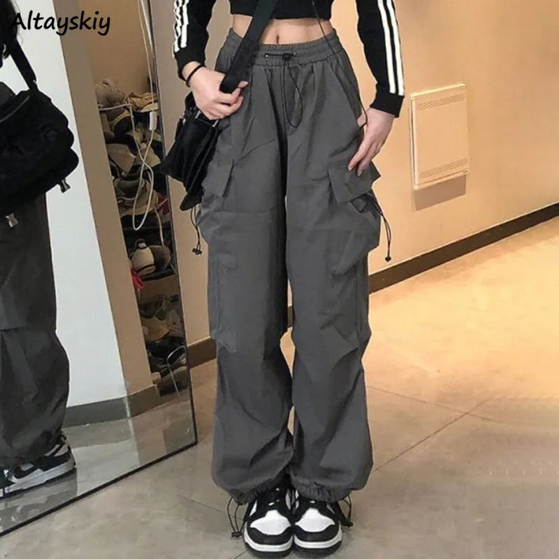 

Cool Girls Pants for Women Loose Cargo Casual High Waist Young College All-match Spring Summer Fashion Korean Style Full Length