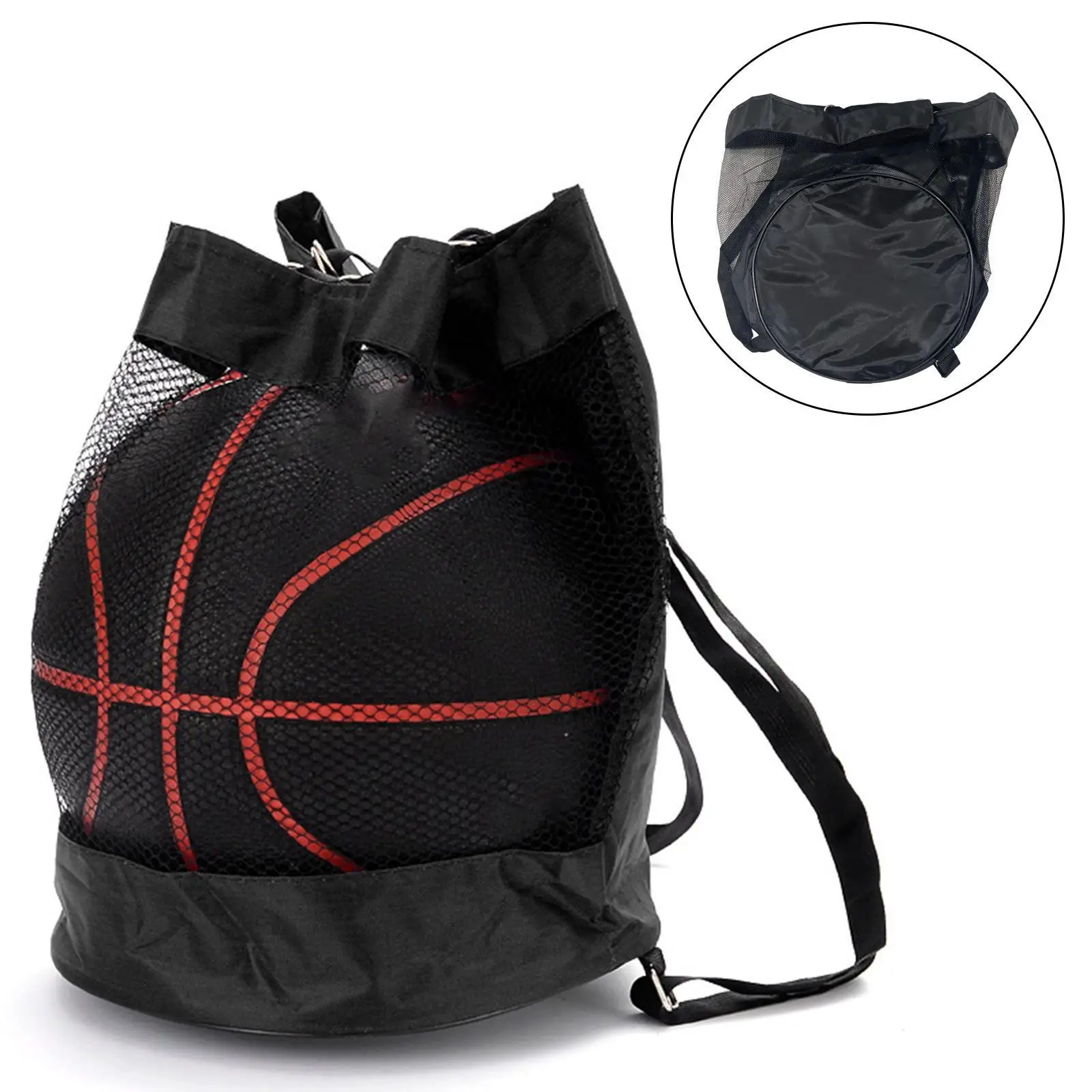 

Basketball Mesh Bag Soccer Ball Volleyball Football Drawstring Storage Oxford Cloth Carrying Backpack Basketball Training Aids