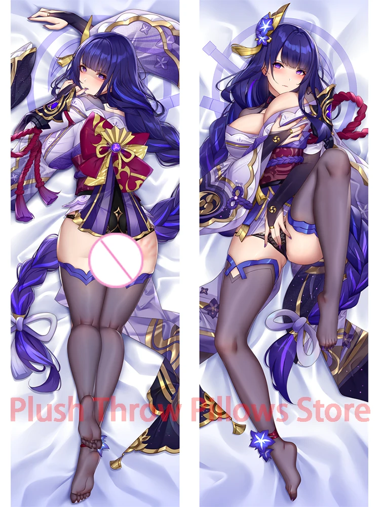 

Dakimakura anime Raiden Shogun Genshin Impact Double-sided Print Life-size body pillows cover Adult pillowcase