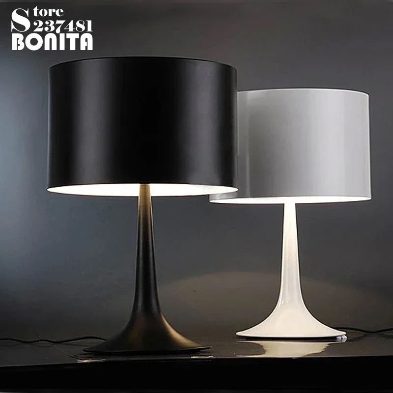 

Small Size Modern Minimalism Table Lamps for Living Room White / Black Glossy Metal Table Lamp Home Decoration Mushroom Light