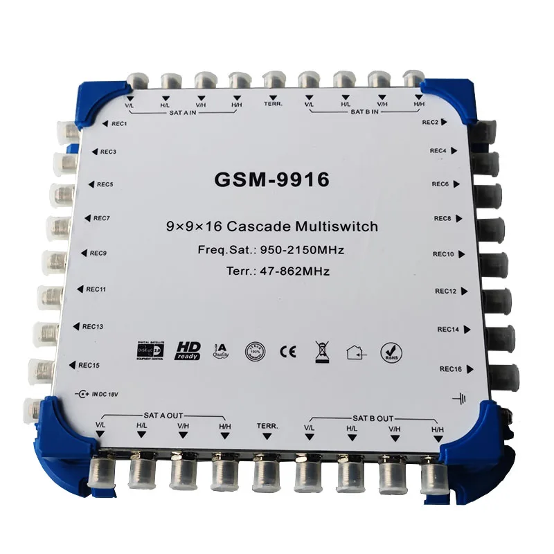 8 SAT + 1 Terr. Satellite Multiplex Switch Multiswitch 9in Каскадный/терминальный переключатель, распределитель для отелей
8 SAT + 1 Terr. Satellite Multiplex Switch Multiswitch 9in Каскадный/терминальный переключатель, распределитель для отелей